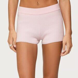 NWT Edikted Lorie Ribbed Knit Shorts, Pink Medium